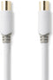 Nedis Coaxkabel - IEC (Coax) Male - IEC (Coax) Female - Verguld - 100 dB - 75 Ohm - Dubbel Afgeschermd - 2.00 m - Rond - PVC - Wit - Doos