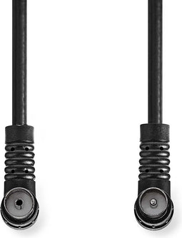 Nedis Coaxkabel - IEC (Coax) Male - IEC (Coax) Female - Vernikkeld - 120 dB - 75 Ohm - Viervoudig Afgeschermd - 1.50 m - Rond - PVC - Zwart - Label