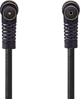 Nedis Coaxkabel - IEC (Coax) Male - IEC (Coax) Female - Vernikkeld - 120 dB - 75 Ohm - Viervoudig Afgeschermd - 3.00 m - Rond - PVC - Zwart - Label