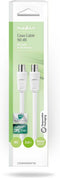 Nedis Coaxkabel - IEC (Coax) Male - IEC (Coax) Female - Vernikkeld - 90 dB - 75 Ohm - Dubbel Afgeschermd - 3.00 m - Rond - PVC - Wit - Doos
