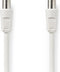 Nedis Coaxkabel - IEC (Coax) Male - IEC (Coax) Female - Vernikkeld - 75 Ohm - Dubbel Afgeschermd - 10.0 m - Rond - PVC - Wit - Label