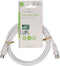 Nedis Coaxkabel - IEC (Coax) Male - IEC (Coax) Female - Vernikkeld - 90 dB - 75 Ohm - Dubbel Afgeschermd - 1.50 m - Rond - PVC - Wit - Label