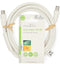 Nedis Coaxkabel - IEC (Coax) Male - IEC (Coax) Female - Vernikkeld - 120 dB - 75 Ohm - Viervoudig Afgeschermd - 2.00 m - Rond - PVC - Wit - Label
