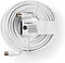 Nedis Coaxkabel - IEC (Coax) Male - IEC (Coax) Female - Vernikkeld - 75 Ohm - Dubbel Afgeschermd - 10.0 m - Rond - PVC - Wit - Label
