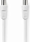 Nedis Coaxkabel - IEC (Coax) Male - IEC (Coax) Female - Vernikkeld - 120 dB - 75 Ohm - Viervoudig Afgeschermd - 1.50 m - Rond - PVC - Wit - Label