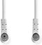 Nedis Coaxkabel - IEC (Coax) Male - IEC (Coax) Female - Vernikkeld - 120 dB - 75 Ohm - Viervoudig Afgeschermd - 3.00 m - Rond - PVC - Wit - Label