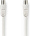 Nedis Coaxkabel - IEC (Coax) Male - IEC (Coax) Female - Vernikkeld - 75 Ohm - Dubbel Afgeschermd - 10.0 m - Rond - PVC - Wit - Label