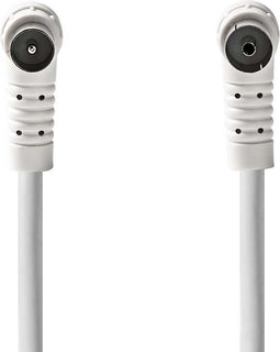 Nedis Coaxkabel - IEC (Coax) Male - IEC (Coax) Female - Vernikkeld - 120 dB - 75 Ohm - Viervoudig Afgeschermd - 20.0 m - Rond - PVC - Wit - Polybag