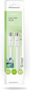 Nedis Coaxkabel - IEC (Coax) Male - IEC (Coax) Female - Vernikkeld - 90 dB - 75 Ohm - Dubbel Afgeschermd - 2.00 m - Rond - PVC - Wit - Doos