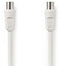 Nedis Coaxkabel - IEC (Coax) Male - IEC (Coax) Female - Vernikkeld - 90 dB - 75 Ohm - Dubbel Afgeschermd - 1.50 m - Rond - PVC - Wit - Envelop