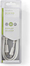 Nedis Coaxkabel - IEC (Coax) Male - IEC (Coax) Female - Vernikkeld - 100 dB - 75 Ohm - Dubbel Afgeschermd - 2.00 m - Rond - PVC - Wit - Doos