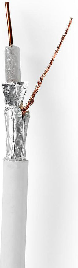 Nedis Coaxkabel op Haspel - 4G / LTE Secure - 75 Ohm - Drievoudig Afgeschermd - ECA - 50.0 m - Coax - PVC - Wit - Gift Box