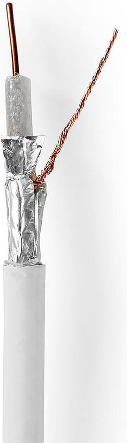 Nedis Coaxkabel op Haspel - 4G / LTE Secure - 75 Ohm - Drievoudig Afgeschermd - ECA - 10.0 m - Coax - PVC - Wit - Rol