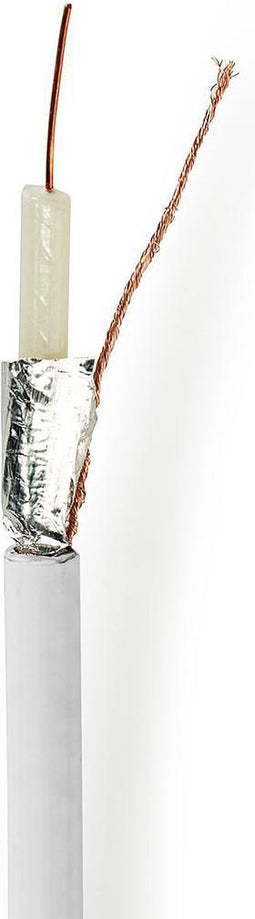 Nedis Coaxkabel op Haspel - Coax 12 - 75 Ohm - Dubbel Afgeschermd - ECA - 100.0 m - Coax - PVC - Wit - Rol