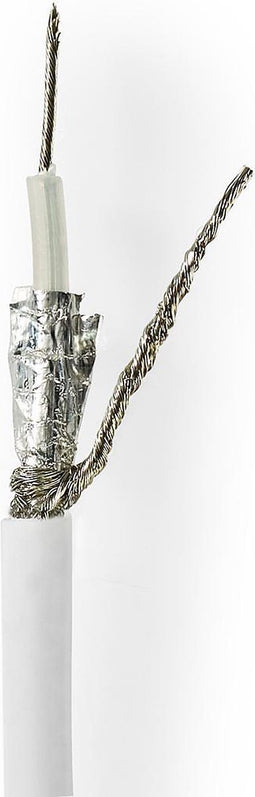 Nedis Coaxkabel op Haspel - RG58C/U - 50 Ohm - Dubbel Afgeschermd - ECA - 50.0 m - Coax - PVC - Wit - Gift Box