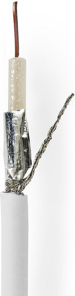 Nedis Coaxkabel op Haspel - RG59 - 75 Ohm - Dubbel Afgeschermd - ECA - 25.0 m - Coax - PVC - Wit - Gift Box