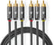 Nedis Composiet Videokabel - 3x RCA Male - 3x RCA Male - Verguld - 480p - 2.00 m - Rond - Katoen - Antraciet / Gun Metal Grijs - Cover Window Box