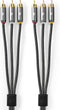 Nedis Composiet Videokabel - 3x RCA Male - 3x RCA Male - Verguld - 480p - 2.00 m - Rond - Katoen - Antraciet / Gun Metal Grijs - Cover Window Box