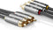 Nedis Composiet Videokabel - 3x RCA Male - 3x RCA Male - Verguld - 480p - 2.00 m - Rond - Katoen - Antraciet / Gun Metal Grijs - Cover Window Box