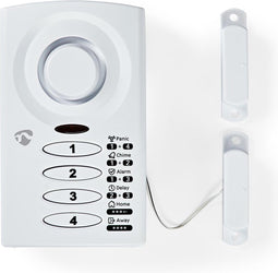 Nedis Deurstop-Raamalarm - Batterij Gevoed - 3x AAA/LR03 - 85 dB - Wit