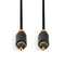 Nedis Digitale Audiokabel - RCA Male - RCA Male - Verguld - 2.00 m - Rond - PVC - Antraciet - Doos