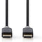 Nedis DisplayPort-Kabel - DisplayPort Male - DisplayPort Male - 4K@60Hz - Verguld - 2.00 m - Rond - PVC - Antraciet / Grijs - Doos