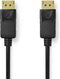 Nedis DisplayPort-Kabel - DisplayPort Male - DisplayPort Male - 8K@60Hz - Vernikkeld - 3.00 m - Rond - PVC - Zwart - Doos