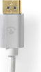 Nedis DisplayPort-Kabel - DisplayPort Male - DisplayPort Male - 8K@60Hz - Verguld - 2.00 m - Rond - Gevlochten - Zilver - Cover Window Box