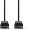 Nedis DisplayPort-Kabel - DisplayPort Male - DisplayPort Male - 8K@60Hz - Vernikkeld - 2.00 m - Rond - PVC - Zwart - Polybag