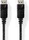 Nedis DisplayPort-Kabel - DisplayPort Male - DisplayPort Male - 8K@60Hz - Vernikkeld - 2.00 m - Rond - PVC - Zwart - Polybag