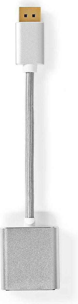 Nedis DisplayPort-Kabel - DisplayPort Male - DVI-D 24+1-Pins Female - 1080p - Verguld - 0.20 m - Rond - Gevlochten - Zilver - Cover Window Box