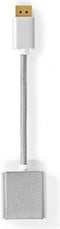 Nedis DisplayPort-Kabel - DisplayPort Male - DVI-D 24+1-Pins Female - 1080p - Verguld - 0.20 m - Rond - Gevlochten - Zilver - Cover Window Box