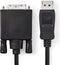Nedis DisplayPort-Kabel - DisplayPort Male - DVI-D 24+1-Pins Male - 1080p - Vernikkeld - 3.00 m - Rond - PVC - Zwart - Polybag