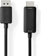 Nedis DisplayPort-Kabel - DisplayPort Male - HDMI Connector - 4K@60Hz - Vernikkeld - 2.00 m - Rond - PVC - Zwart - Polybag