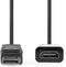 Nedis DisplayPort-Kabel - DisplayPort Male - HDMI Output - 4K@30Hz - Vernikkeld - 0.20 m - Rond - PVC - Zwart - Doos