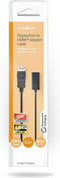 Nedis DisplayPort-Kabel - DisplayPort Male - HDMI Output - 4K@30Hz - Vernikkeld - 0.20 m - Rond - PVC - Zwart - Doos