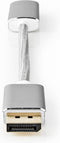 Nedis DisplayPort-Kabel - DisplayPort Male - HDMI Output - 4K@60Hz - Verguld - 0.20 m - Rond - Gevlochten - Zilver - Cover Window Box