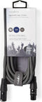 Nedis DMX-Adapterkabel - XLR 3-Pins Male - XLR 3-Pins Female - Vernikkeld - 3.00 m - Rond - PVC - Donkergrijs - Kartonnen Sleeve