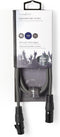 Nedis DMX-Adapterkabel - XLR 3-Pins Male - XLR 3-Pins Female - Vernikkeld - 1.00 m - Rond - PVC - Donkergrijs - Kartonnen Sleeve