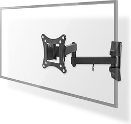 Nedis Draai- en Kantelbare TV-Muurbeugel - 13 - 27 " - Maximaal schermgewicht: 15 kg - Kantelbaar - Draaibaar - Minimale muurafstand: 60 mm - Maximale muurafstand: 350 mm - 3 Draaipunt(en) - ABS / Staal