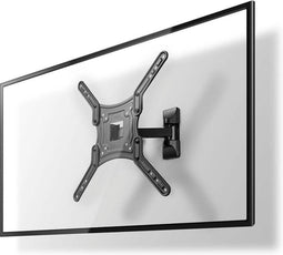 Nedis Draai- en Kantelbare TV-Muurbeugel - 23 - 55 " - Maximaal schermgewicht: 30 kg - Kantelbaar - Draaibaar - Minimale muurafstand: 67 mm - Maximale muurafstand: 197 mm - 2 Draaipunt(en) - ABS / Staal