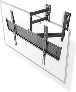 Nedis Draai- en Kantelbare TV-Muurbeugel - 32 - 70 " - Maximaal schermgewicht: 40 kg - Kantelbaar - Draaibaar - Minimale muurafstand: 80 mm - Maximale muurafstand: 520 mm - 3 Draaipunt(en) - Staal - Zwart