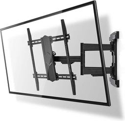 Nedis Draai- en Kantelbare TV-Muurbeugel - 43 - 100 " - Maximaal schermgewicht: 70 kg - Kantelbaar - Draaibaar - Minimale muurafstand: 70 mm - Maximale muurafstand: 800 mm - 3 Draaipunt(en) - Staal - Zwart