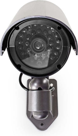 Nedis Dummy Beveiligingscamera - Bullet - IP44 - Batterij Gevoed - Buiten - Inclusief muurbeugel - Grijs
