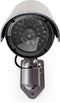 Nedis Dummy Beveiligingscamera - Bullet - IP44 - Batterij Gevoed - Buiten - Inclusief muurbeugel - Grijs