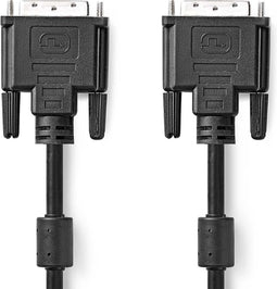 Nedis DVI-Kabel - DVI-D 24+1-Pins Male - DVI-D 24+1-Pins Male - 2560x1600 - Vernikkeld - 3.00 m - Recht - PVC - Zwart - Envelop