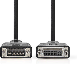 Nedis DVI-Kabel - DVI-I 24+5-Pin Male - DVI-I 24+5-Pins Female - 2560x1600 - Vernikkeld - 2.00 m - Recht - PVC - Zwart - Polybag
