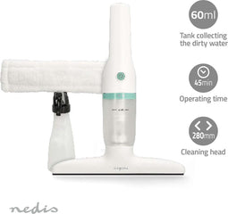 Nedis Electrische Ruitenreiniger - 12 W - 1200 Pa - Inhoud Reservoir Vuil Water: 60 ml - Afneembare vuilwatertank - Groen / Wit