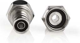 Nedis F-Connector - Recht - Male - Vernikkeld - 75 Ohm - Krimp - Diameter kabelinvoer: 7.0 mm - Koper - Zilver - 2 Stuks - Window Box