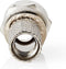 Nedis F-Connector - Recht - Male - Vernikkeld - 75 Ohm - Twist-On - Diameter kabelinvoer: 7.4 mm - Zink Legering - Zilver - 25 Stuks - Polybag